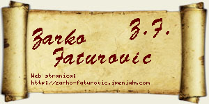 Žarko Faturović vizit kartica